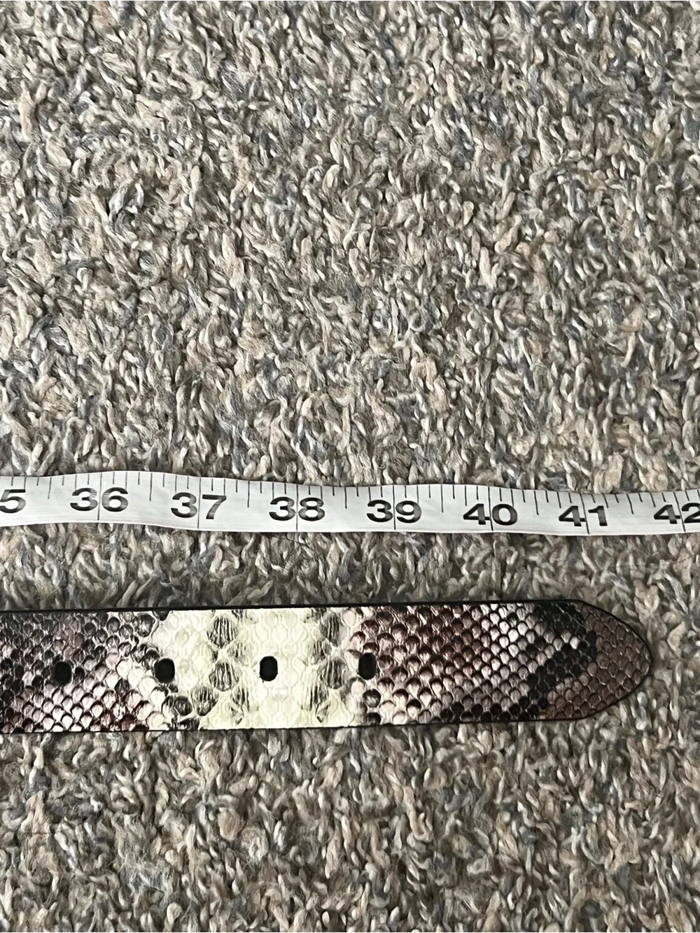 Calvin Klein Leather Snakeskin Print Women’s  Belt - Neutral Brown